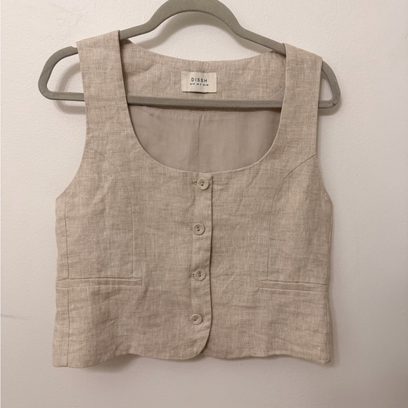 DISSH Oscar Natural Linen Vest - Picture 1 of 6